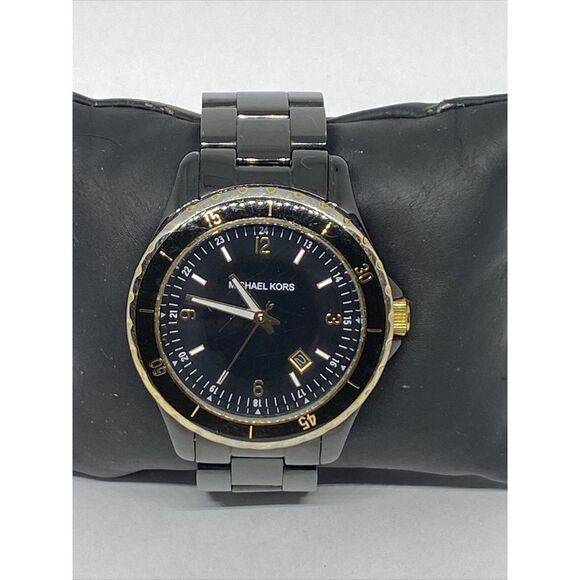 Michael Kors MK5173 Men's Black Stainless Steel Analog Dial Quartz Watch MP198 - Picture 3 of 12